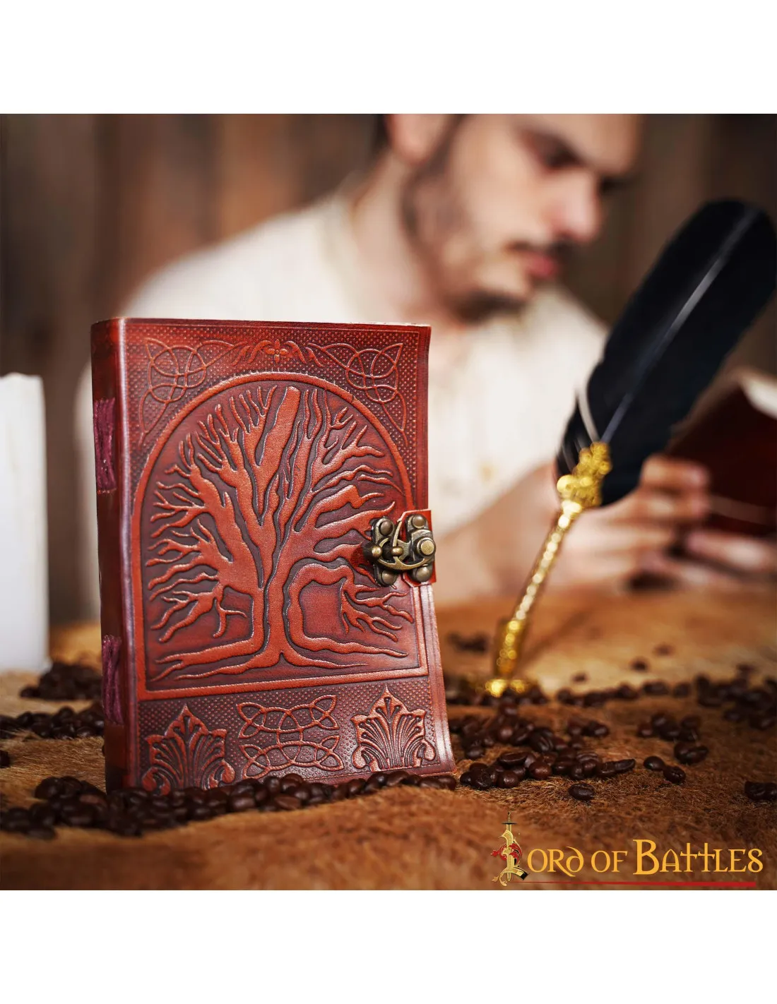 Diario medieval árbol de la vida con cierre