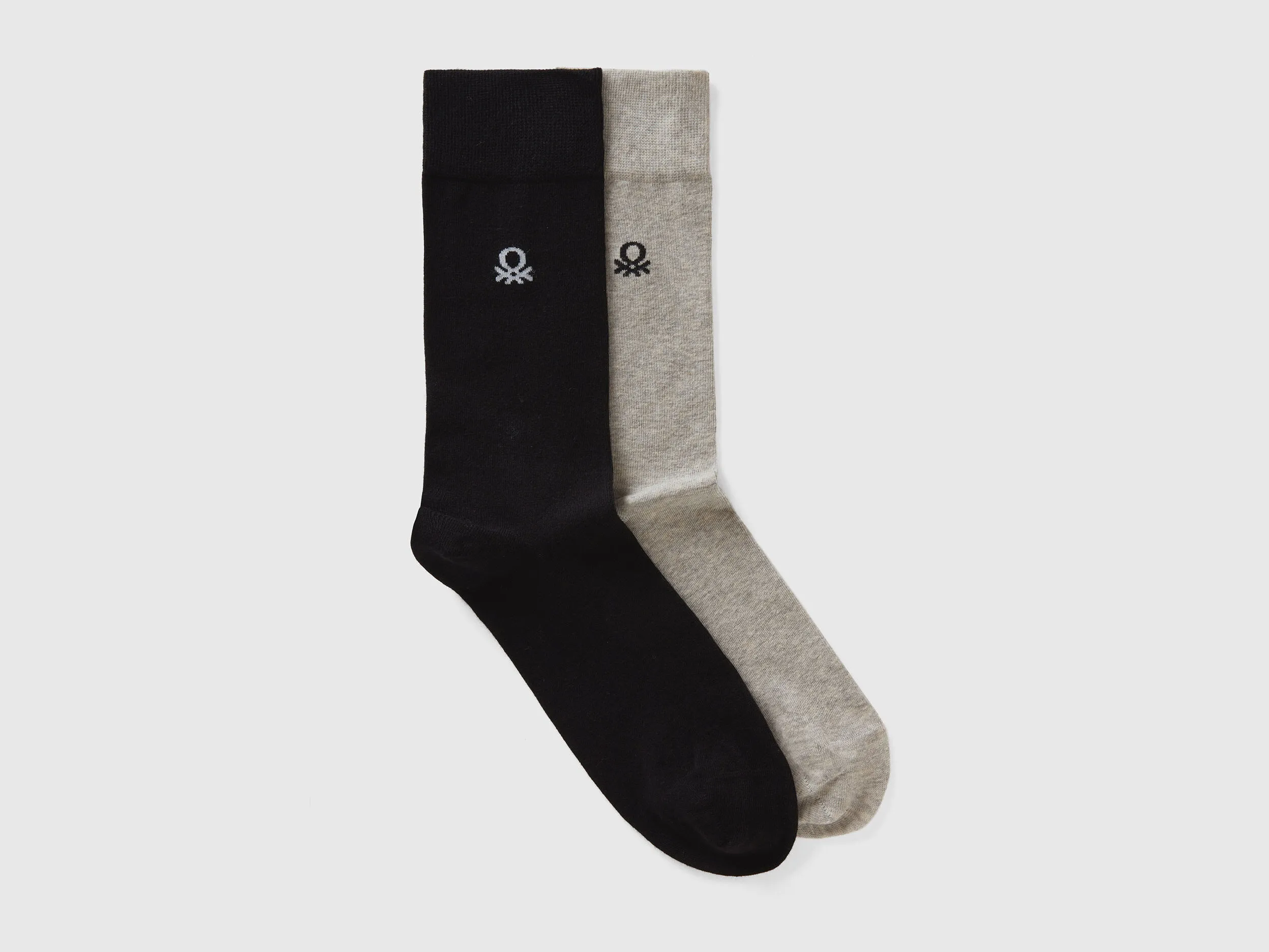 Dos pares de calcetines largos de algodón orgánico con logotipo