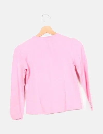 El Corte Inglés Camiseta rosa detalle perlas