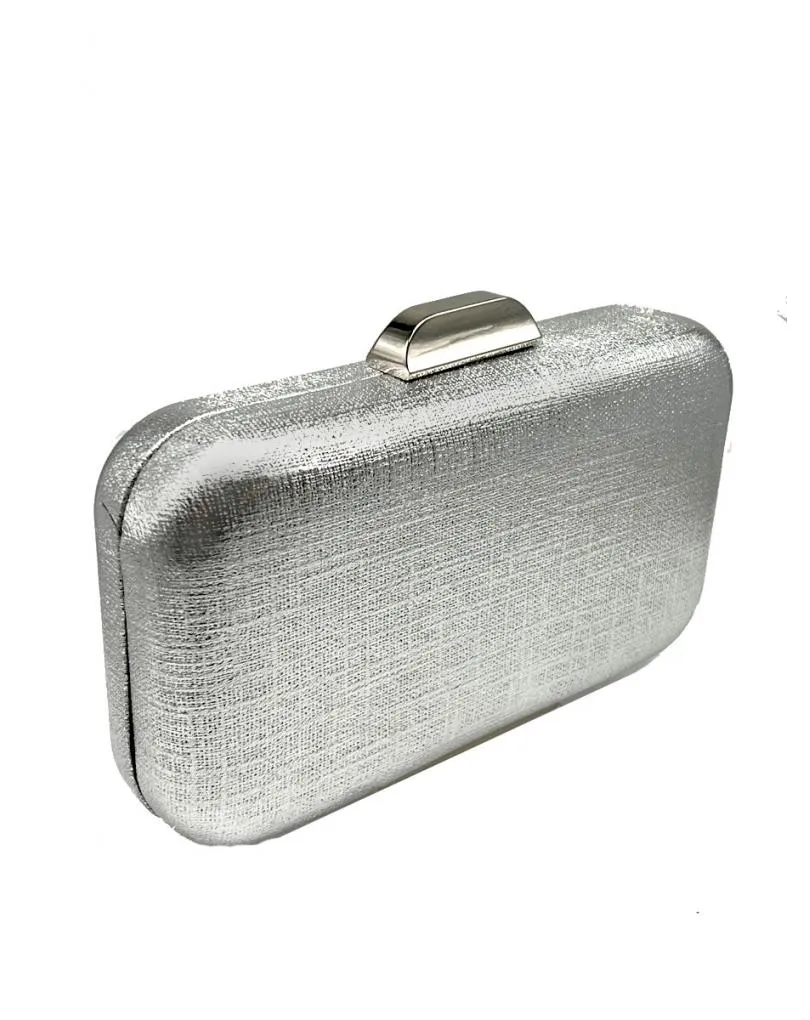 ELEGANTE BOLSO DE FIESTA PLATEADO PARA BODAS Y EVENTOS