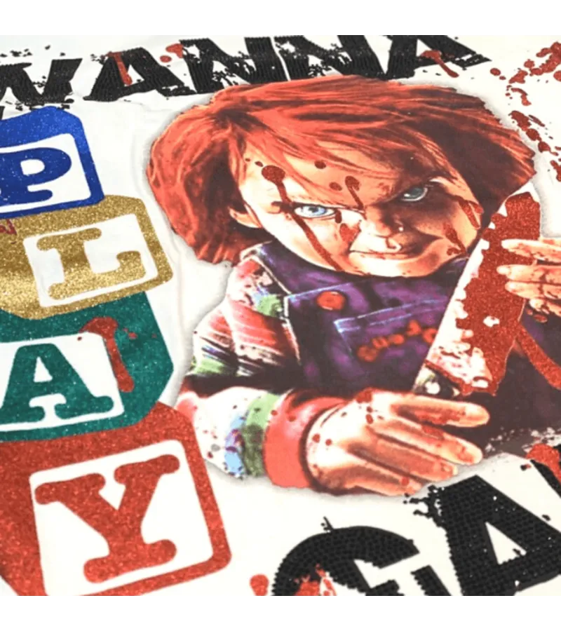 ES EXCLUSIVO DE LOS HOMBRES  CHUCKY CHILDS PLAY  BLANCO