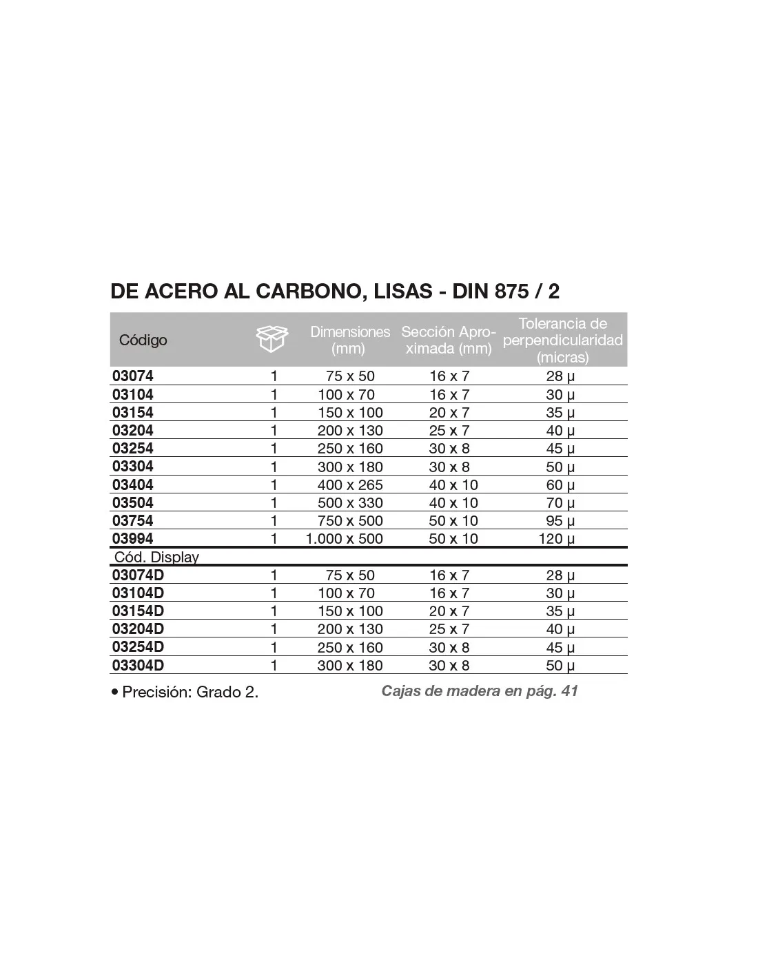Escuadra DIN 875/2 de acero al carbono, lisa 300 x 180mm
