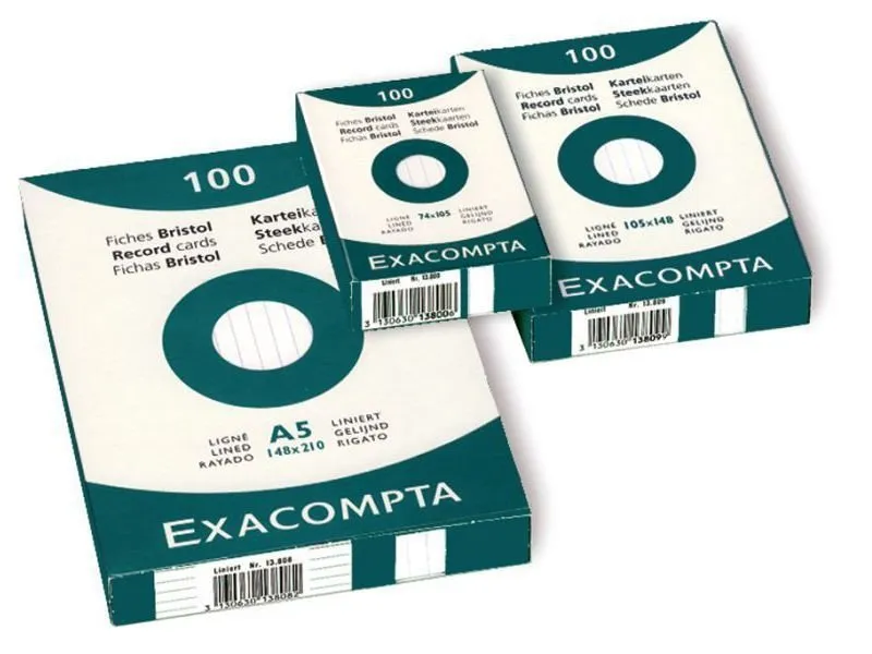 Fichas para ficheros Exacompta, rayadas
