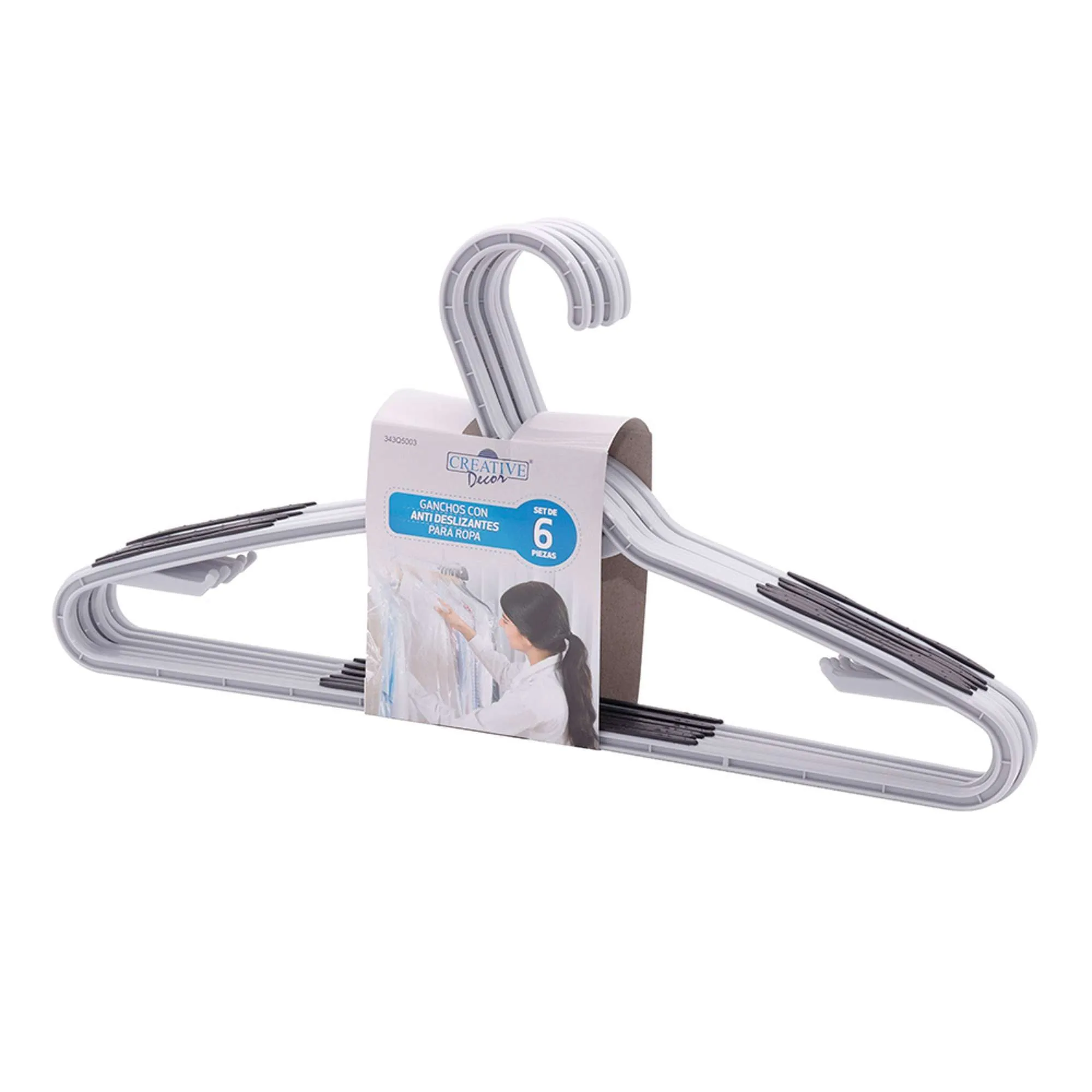 Ganchos para ropa con antideslizante set de 6