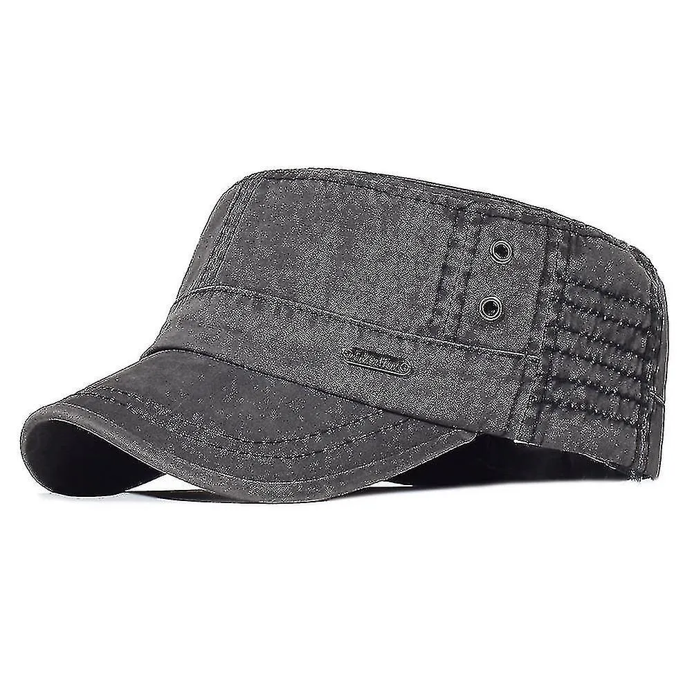Gorras militares de algodón lavado Hombres Cadete Gorra del Ejército Diseño único Sombrero de copa plano vintage
