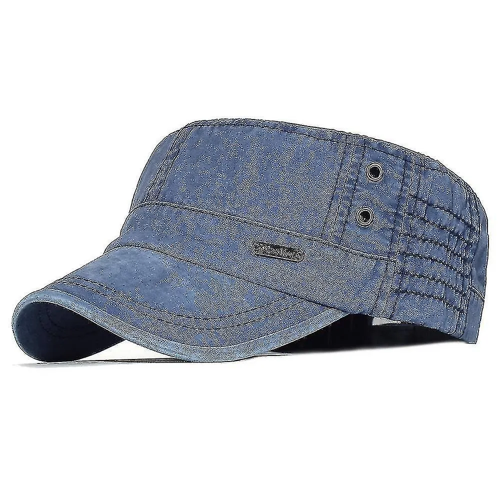 Gorras militares de algodón lavado Hombres Cadete Gorra del Ejército Diseño único Sombrero de copa plano vintage