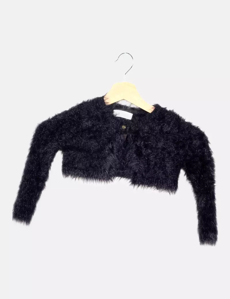 H&M Cárdigan negro pelo sintético