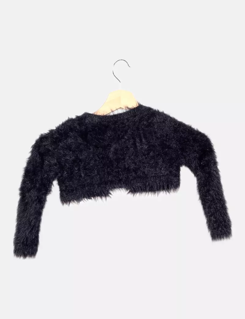 H&M Cárdigan negro pelo sintético