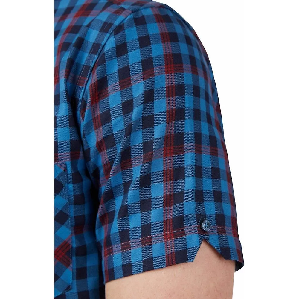 Hombre BEN SHERMAN Ben Sherman Camisa de manga corta con cuello de botones de algodón a cuadros de tamaño grande para hombre Ben