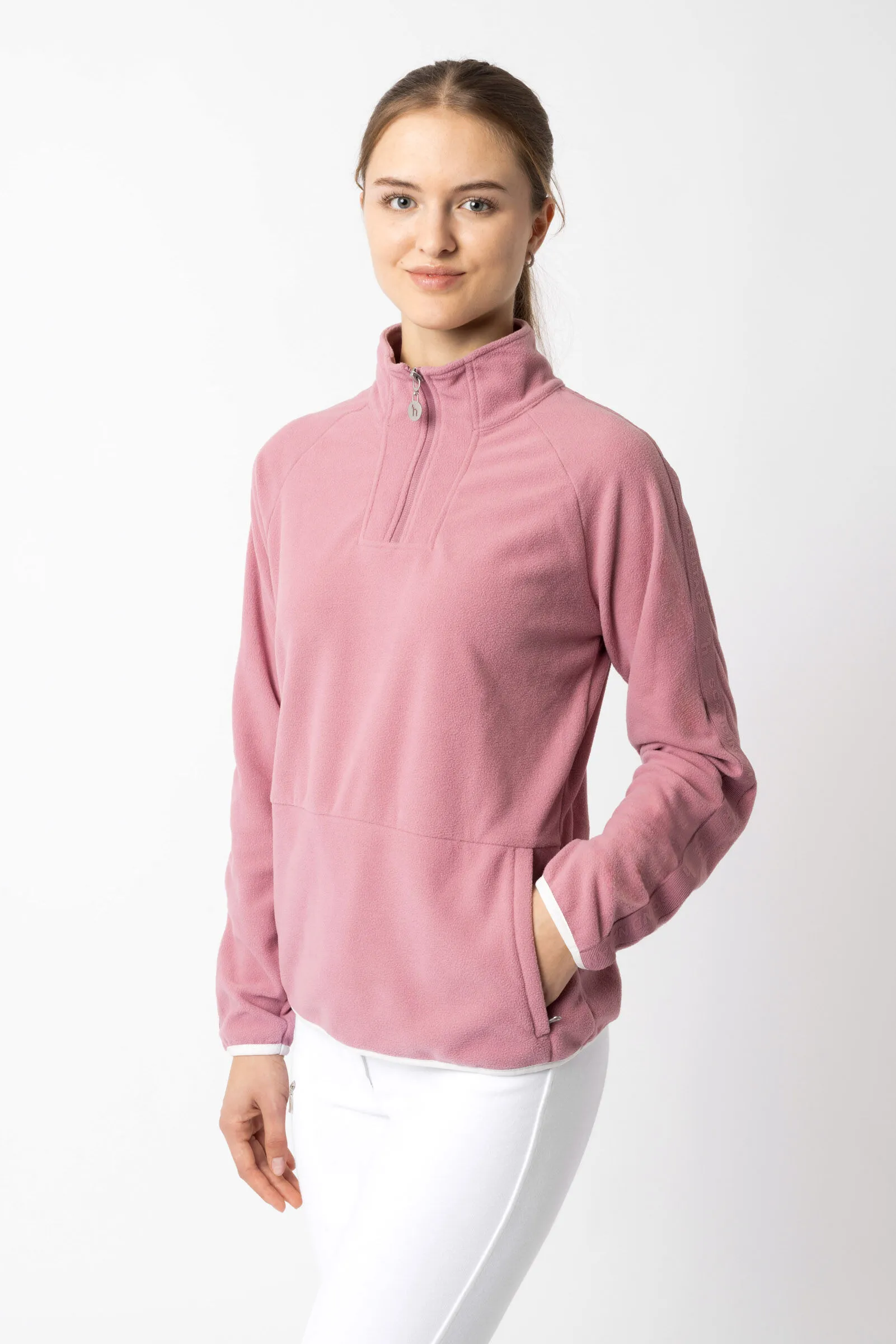 Horze Chaqueta de Equitación Polar con Media Cremallera para Mujer Christa