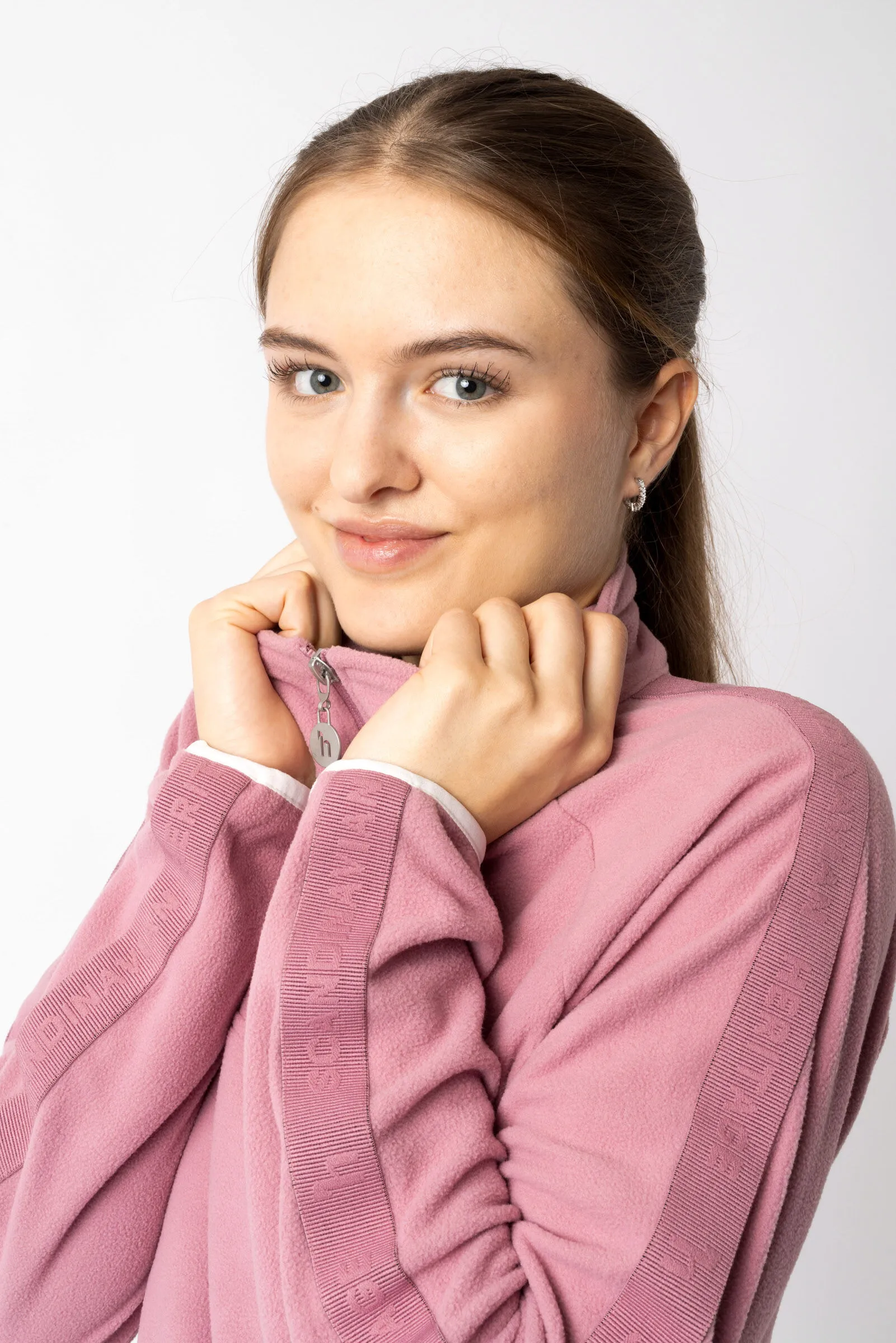 Horze Chaqueta de Equitación Polar con Media Cremallera para Mujer Christa