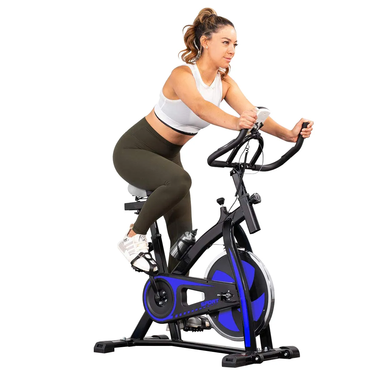 Indoor Exercise Bike Stationary Heavy Flywheel Cycing Bike LCD Monitor Spin Bike