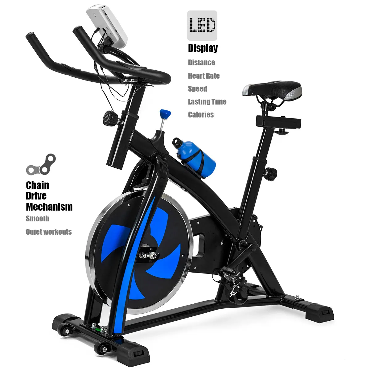 Indoor Exercise Bike Stationary Heavy Flywheel Cycing Bike LCD Monitor Spin Bike