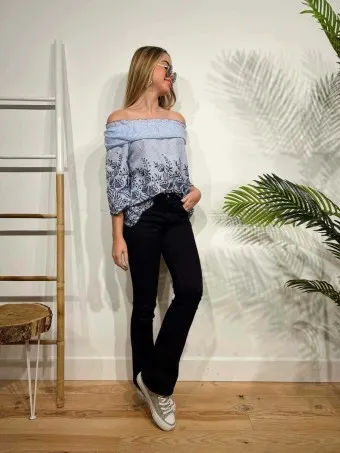 Jeans Push Up Campana BROCKLEY Negro