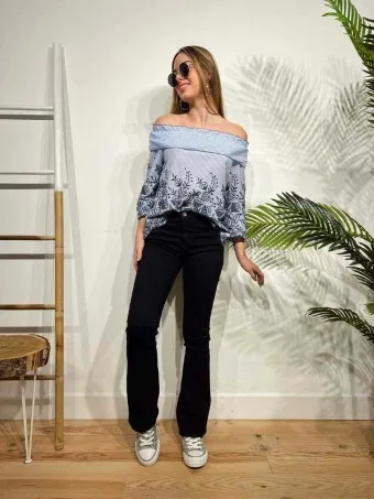 Jeans Push Up Campana BROCKLEY Negro