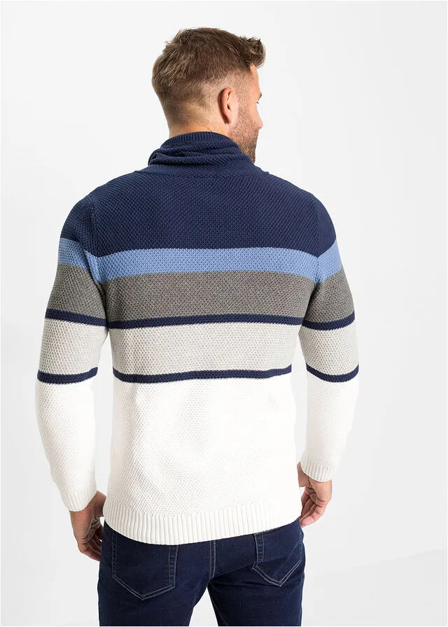 JERSEY AZUL OSCUROBLANCO LANA DE RAYAS HORIZONTALES