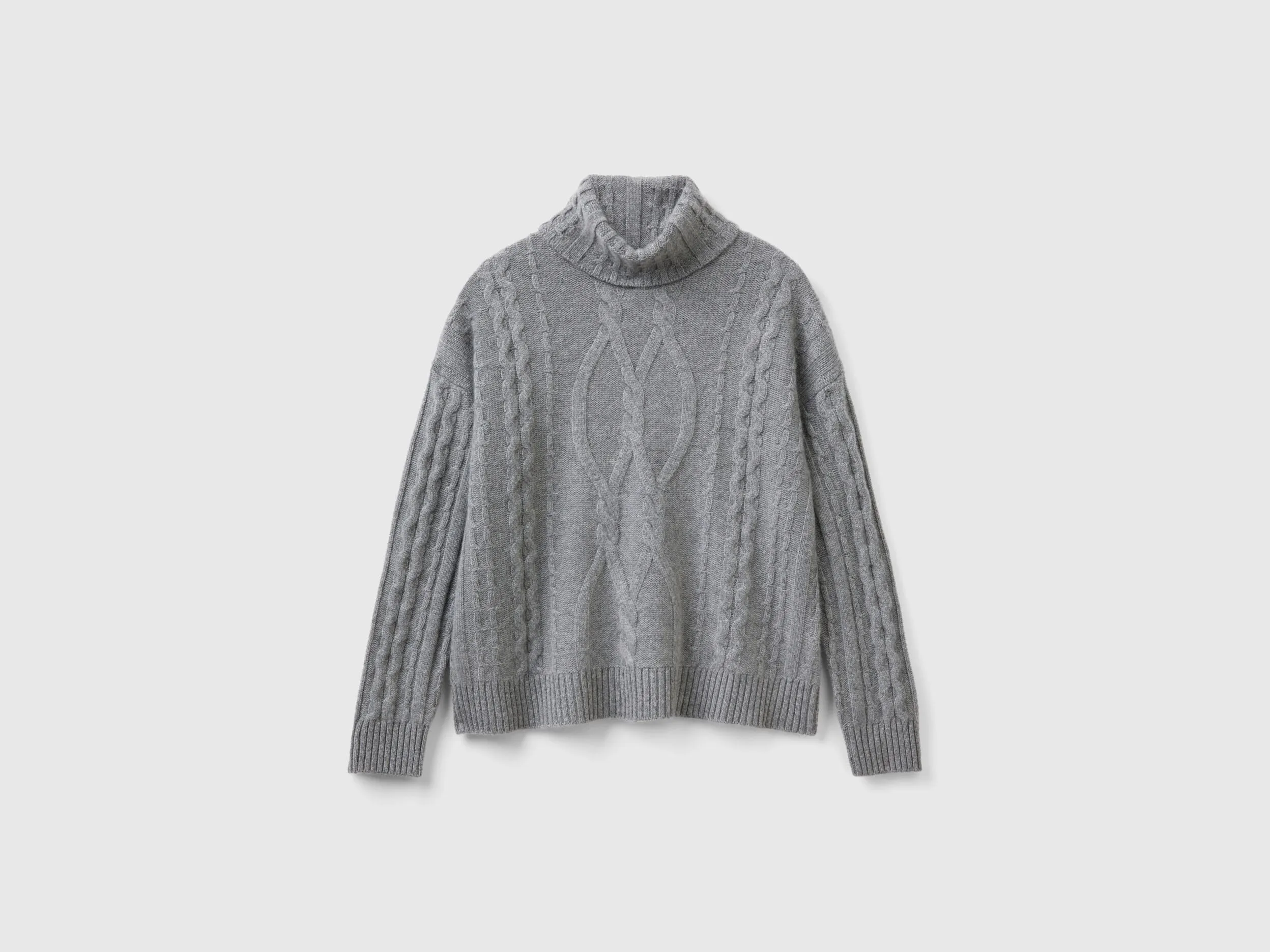 Jersey de ochos de 100 % cachemir con cuello cisne