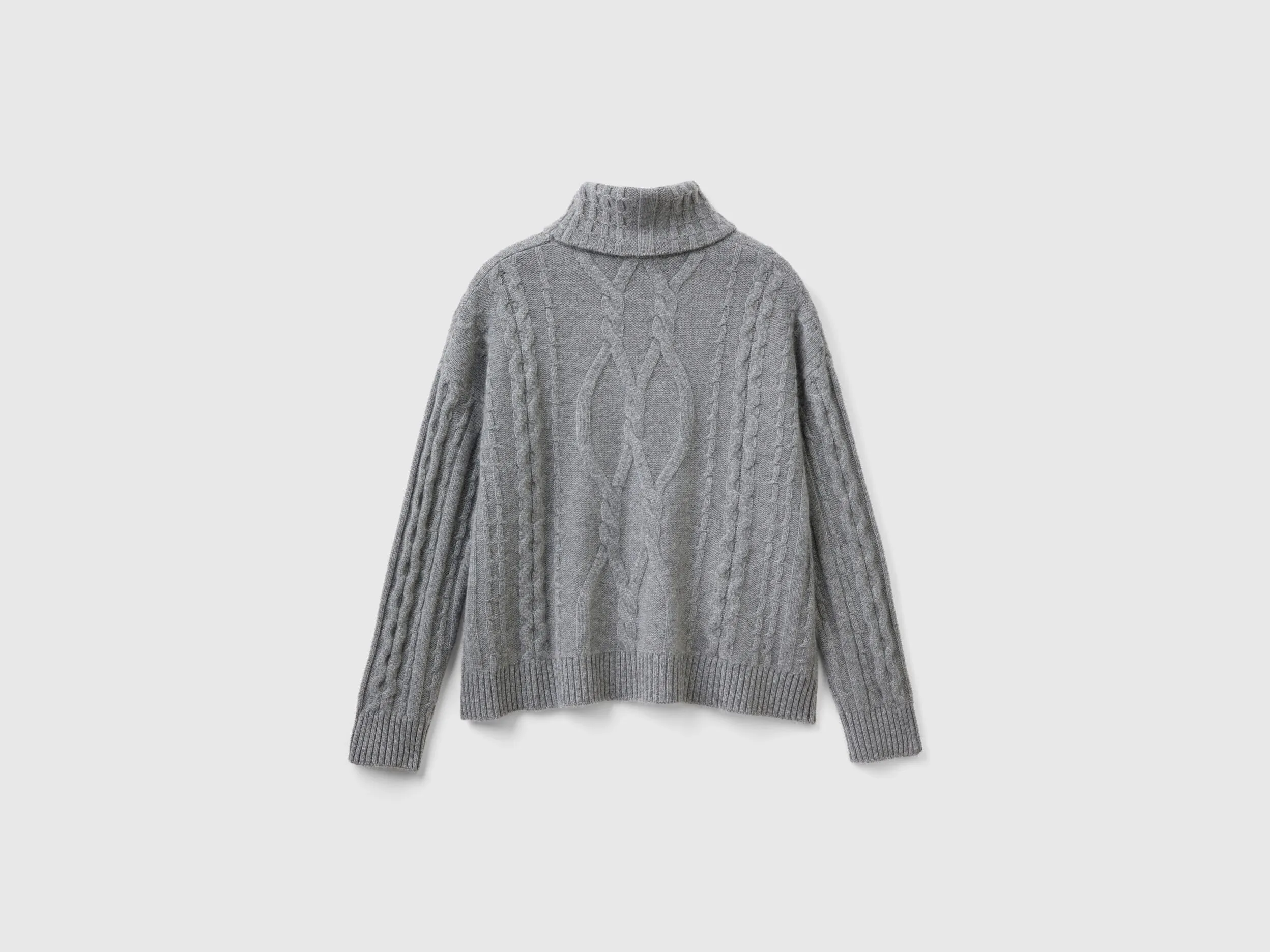 Jersey de ochos de 100 % cachemir con cuello cisne
