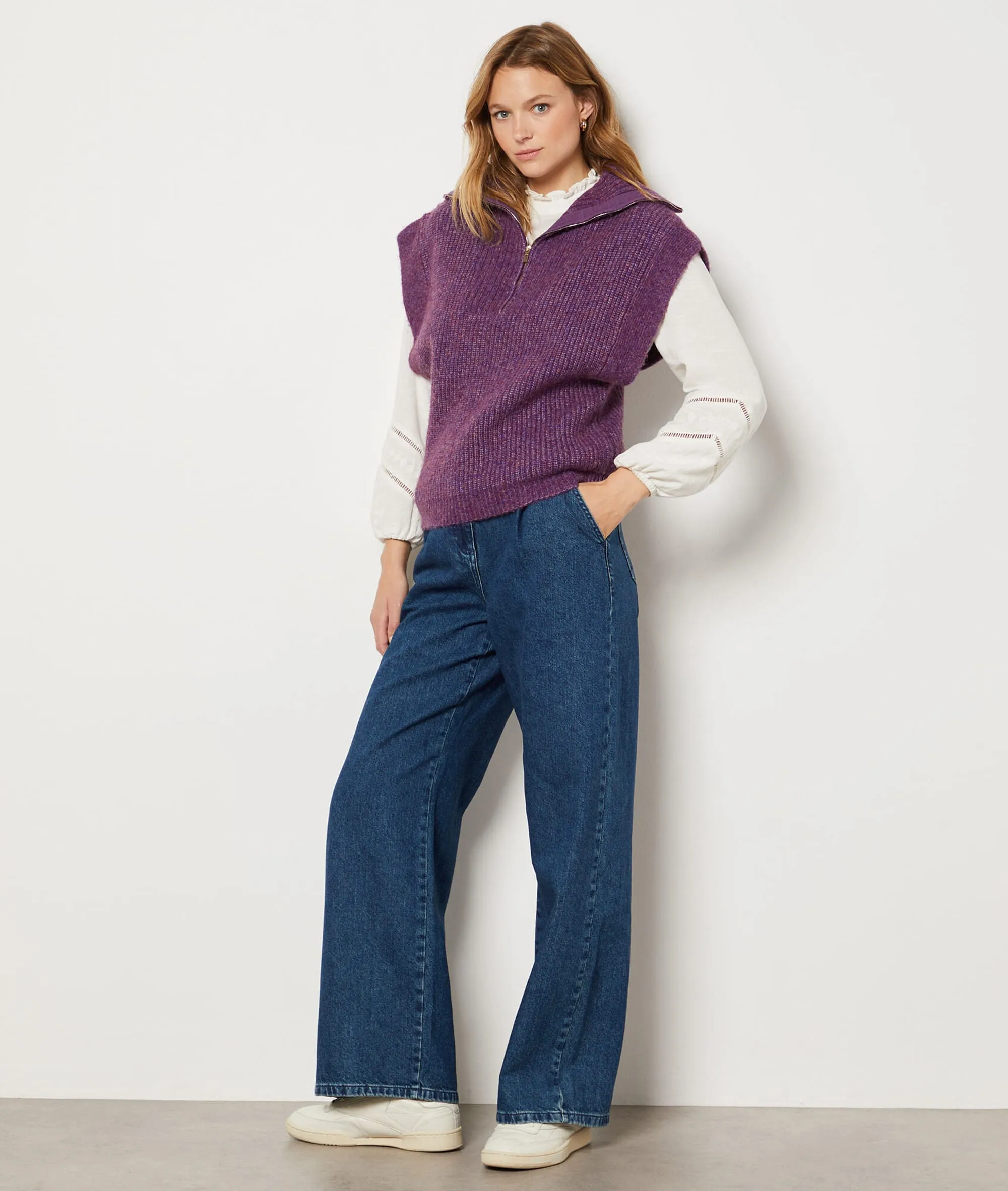 JERSEY SIN MANGAS CIERRE CON CREMALLERA CELIA MAUVE  ETAM