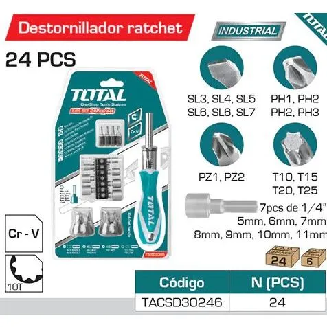 JGO.PUNTAS destornillador 24 pzs total
