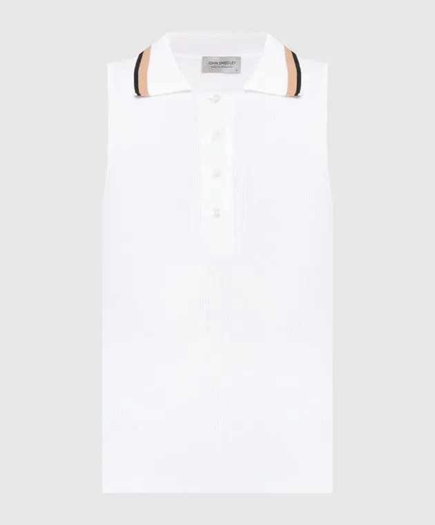 John Smedley White top with Raye scar