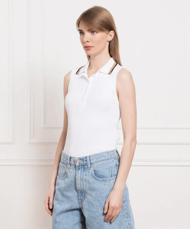 John Smedley White top with Raye scar
