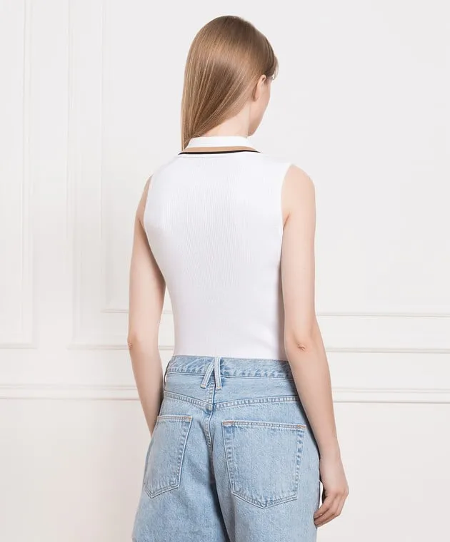 John Smedley White top with Raye scar