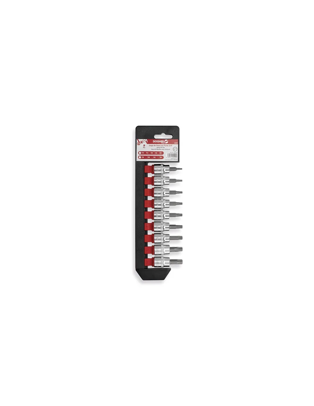 JUEGO 9 UD. V.PUNTAS TORX 3/8