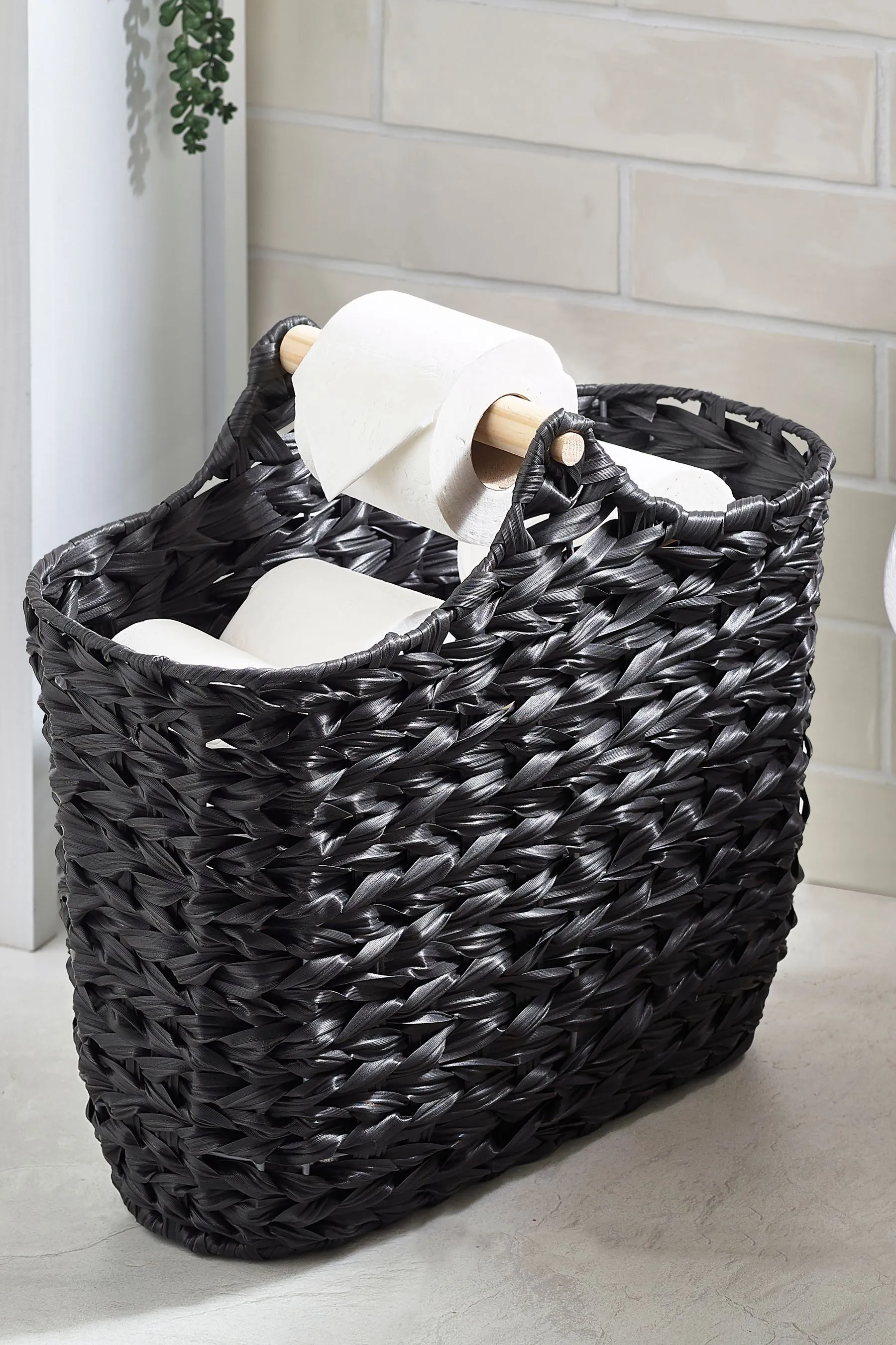 Juego de portarrollos de baño y almacenamiento tejido de Slimline