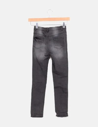 Kiabi Short denim gris detalle perlas