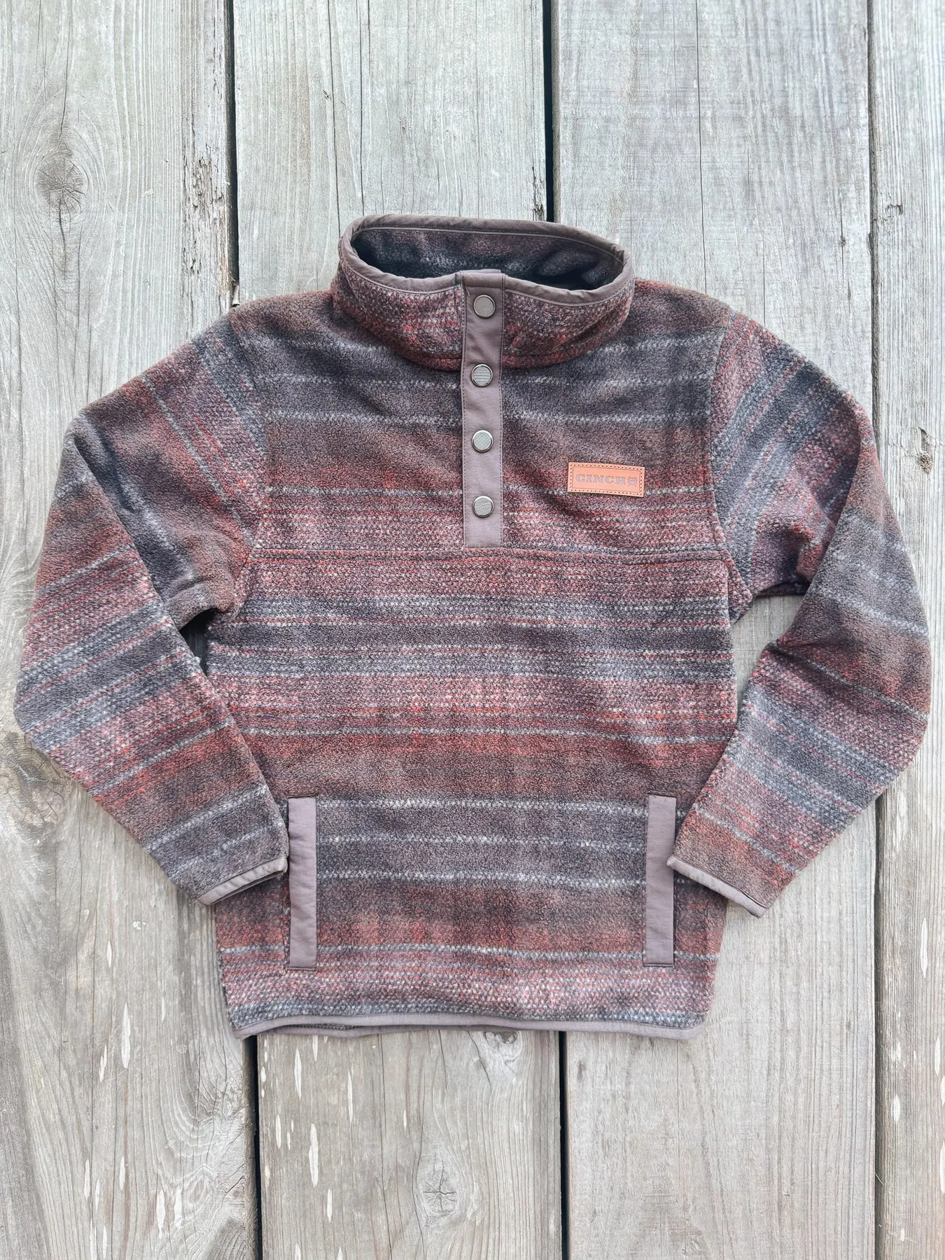 KID'S CINCH BROWN POLAR FLEECE PULLOVER