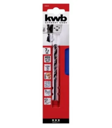 KWB Acc. HSS Broca laminada 118º 7,0mm, Blister