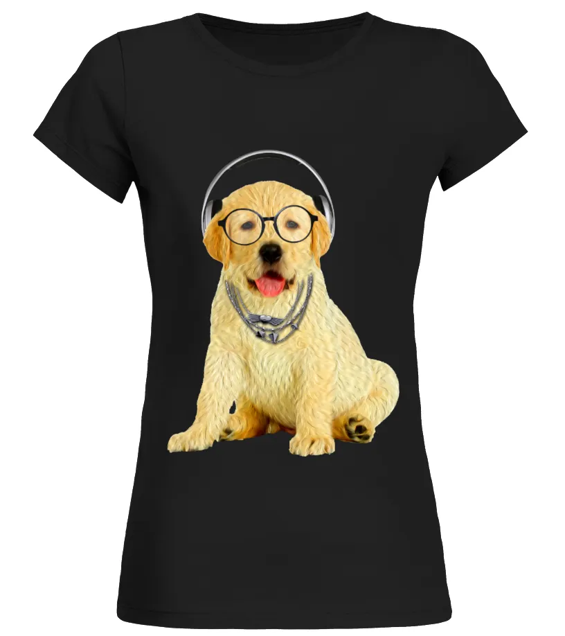 Labrador Retriever DJ Camiseta cuello redondo Mujer