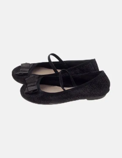Lefties Bailarina negra detalle lazo