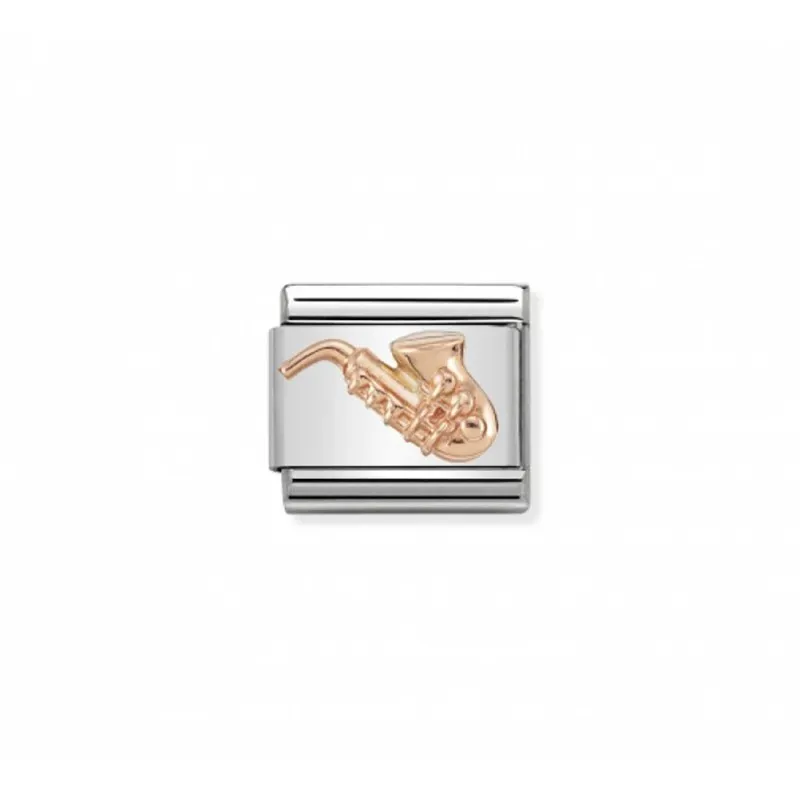 Link Nomination Acero y Oro Rosa "Saxófono" 430106 12