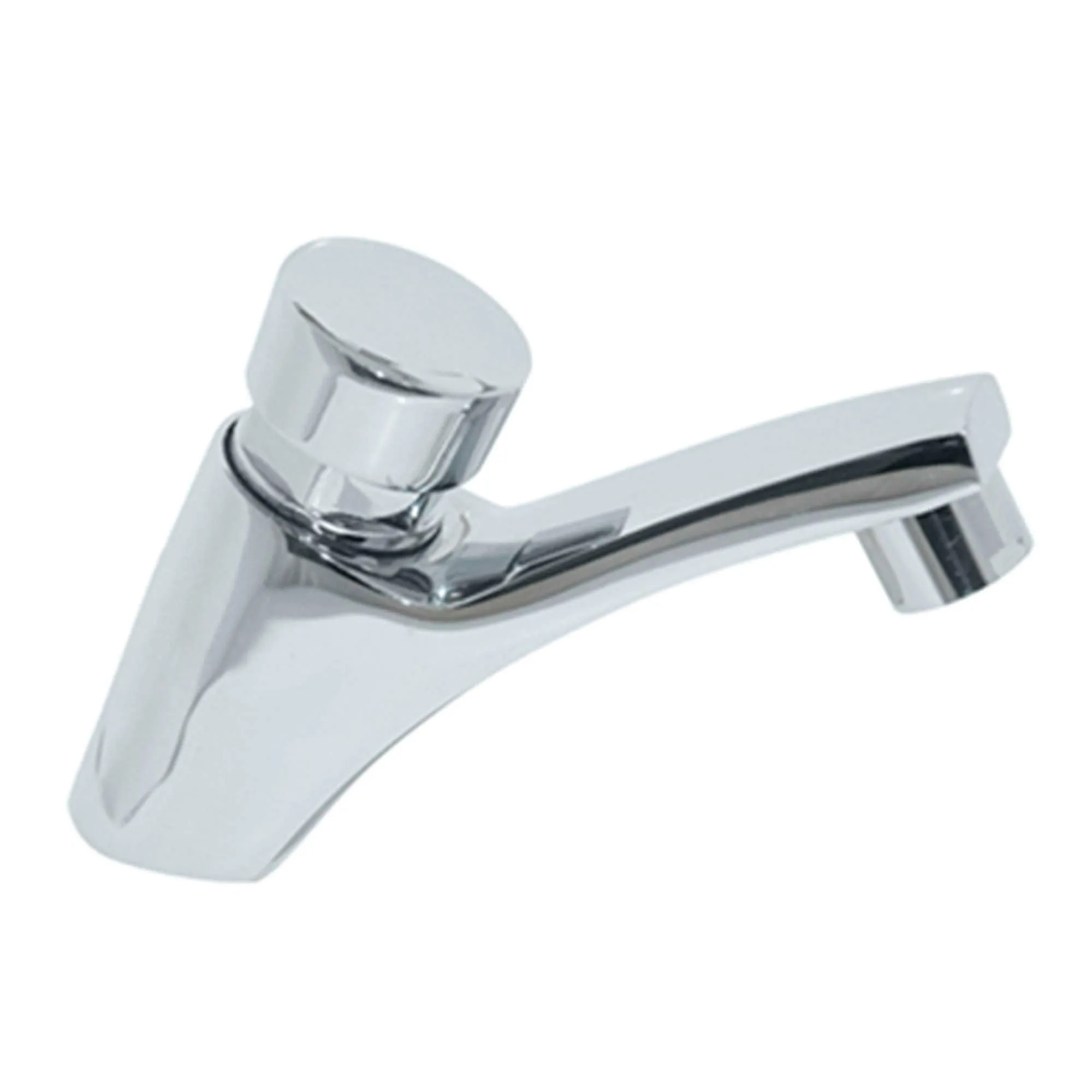 Llave de Lavamanos Sencilla con temporizador Cromada Aquatek