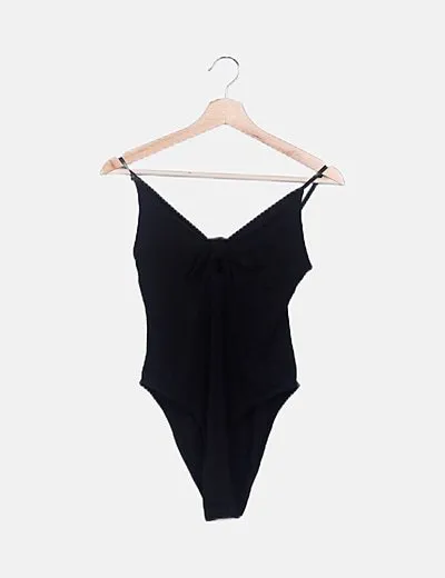 Mango Body negro detalle lazo