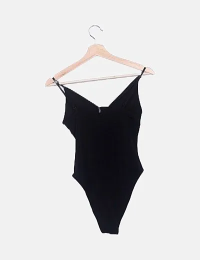 Mango Body negro detalle lazo