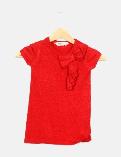 Mango Vestido rojo detalle lazo