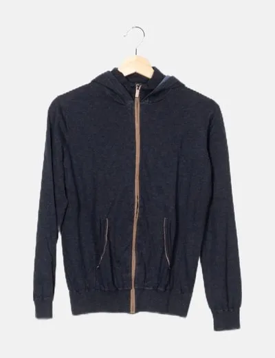 Massimo Dutti Chaqueta azul marina básica