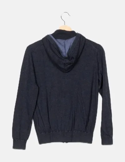 Massimo Dutti Chaqueta azul marina básica