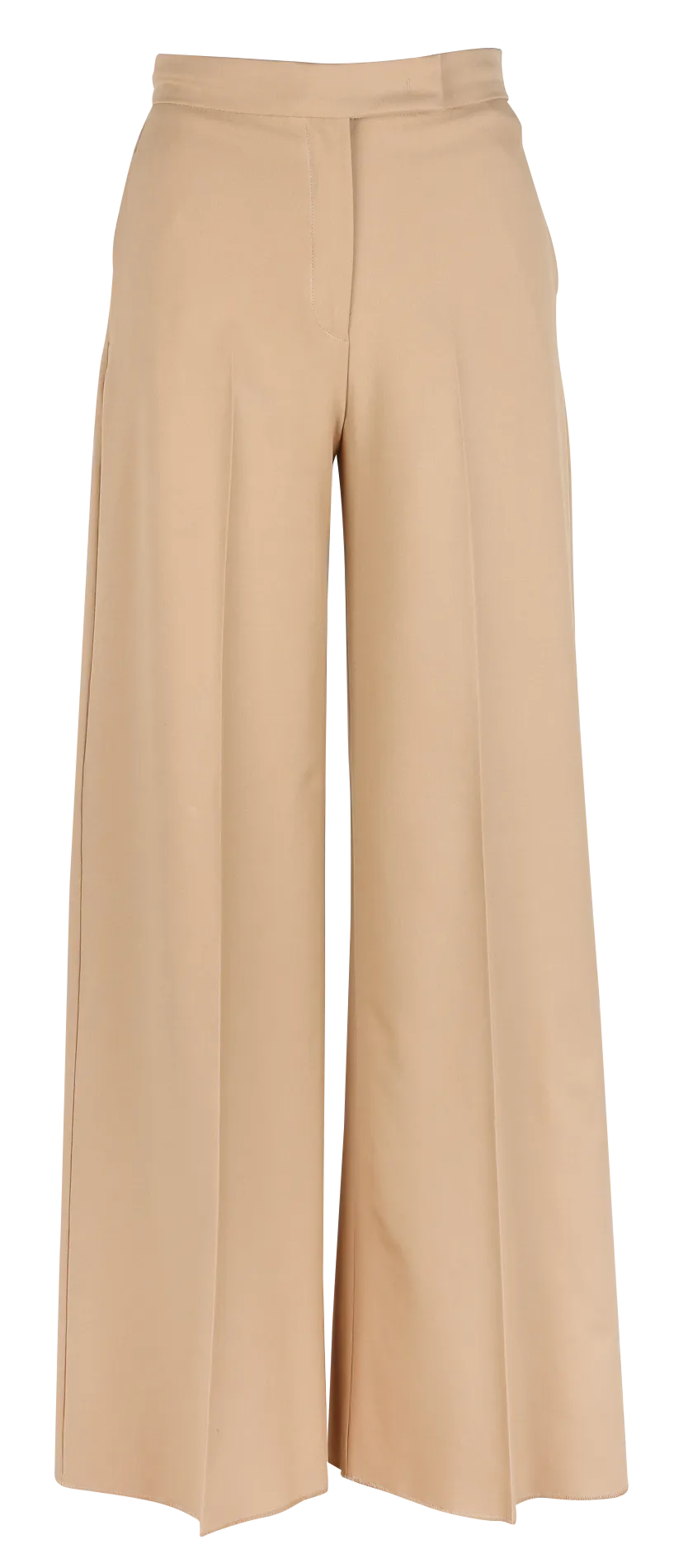 MAX&CO. CARONTE  PANTALóN DE TALLE ALTO CON PINZAS Y BORDES SIN REMATAR EN BEIGE