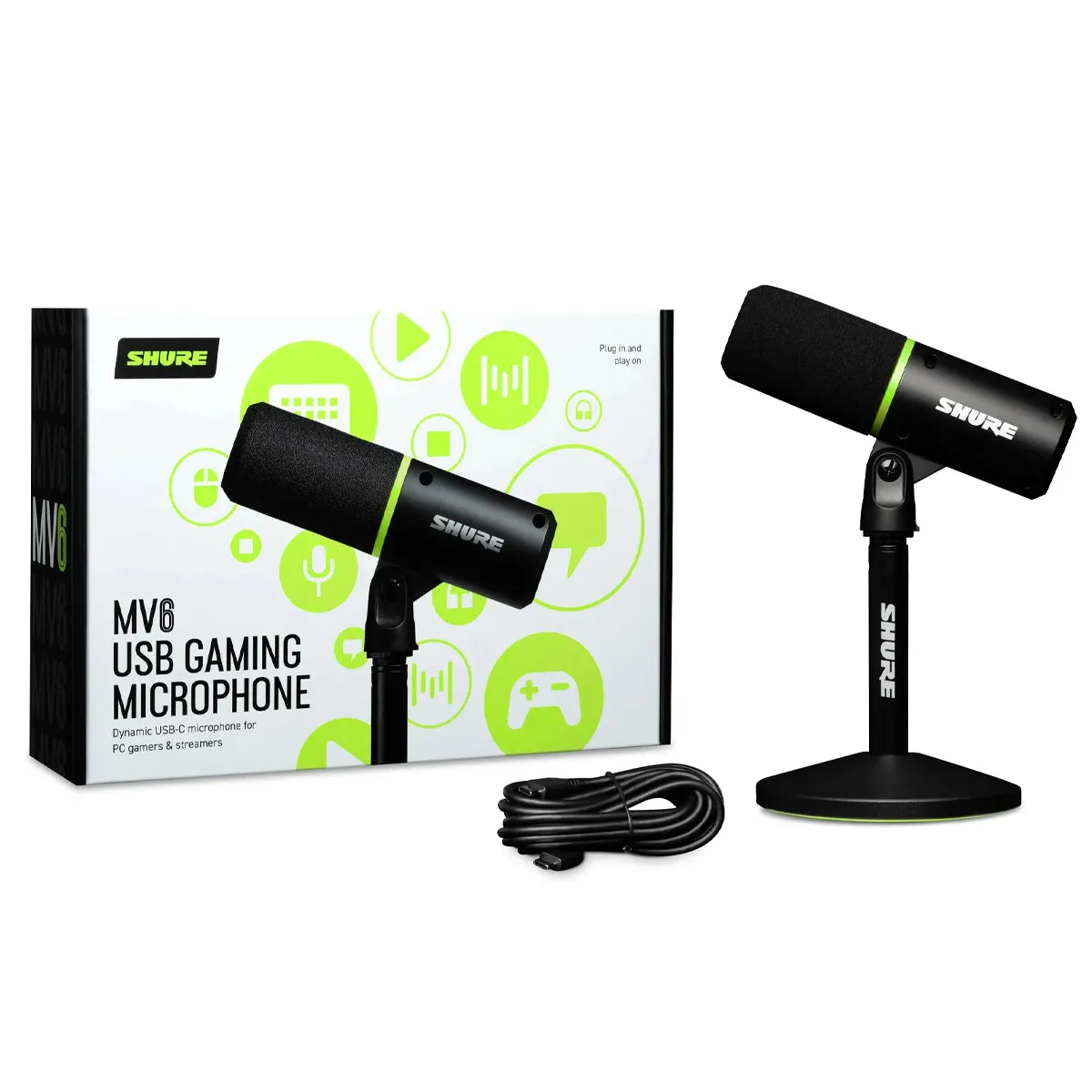 MICROFONO SHURE USBC PARA GAMER MV6