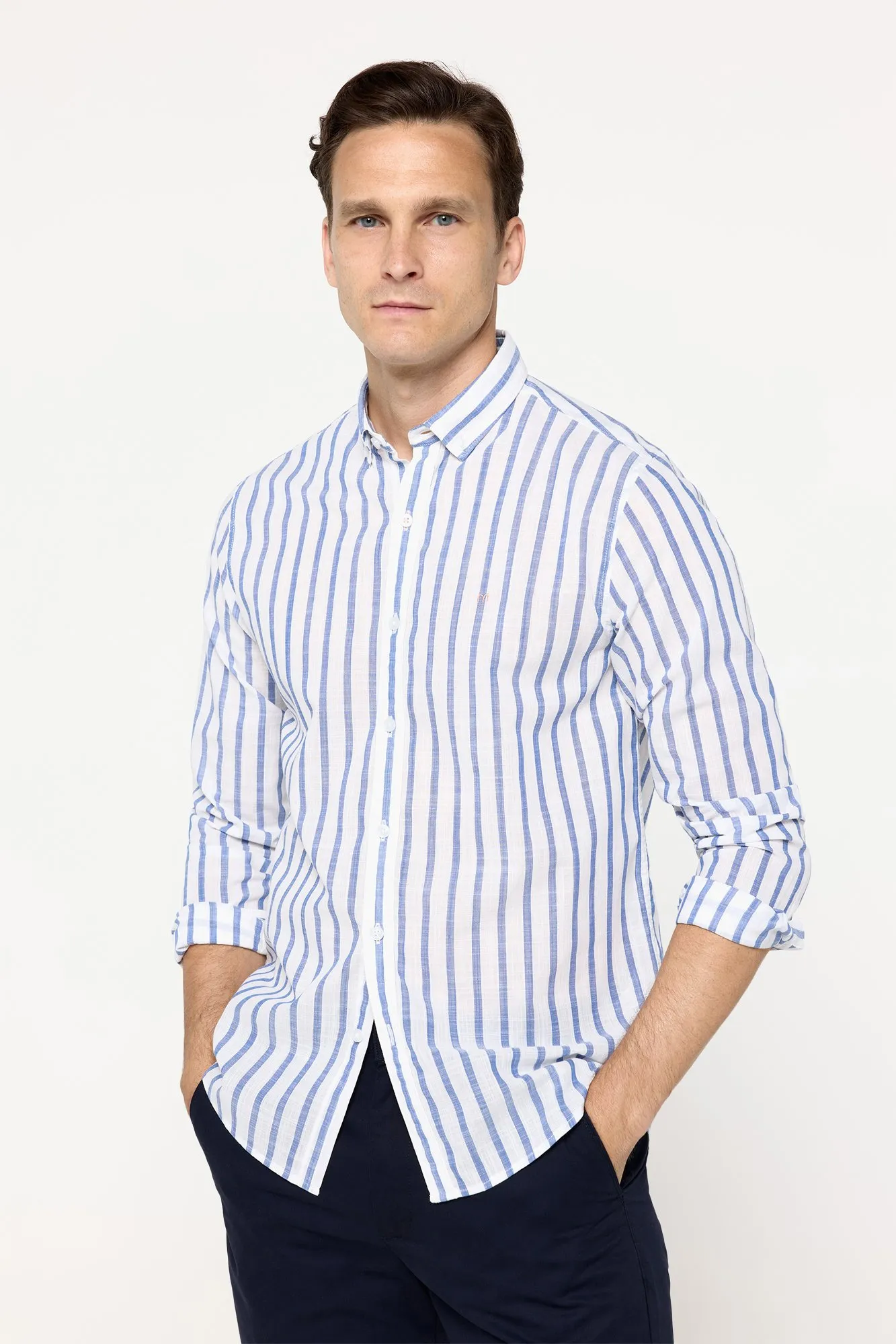 Milano Camisa Slub Rayas