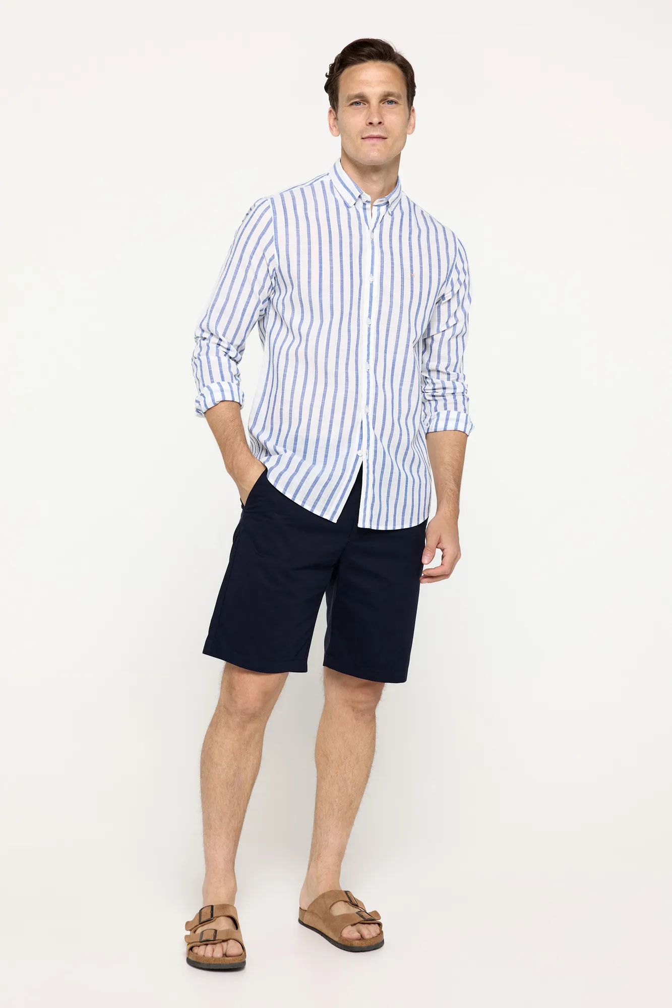 Milano Camisa Slub Rayas