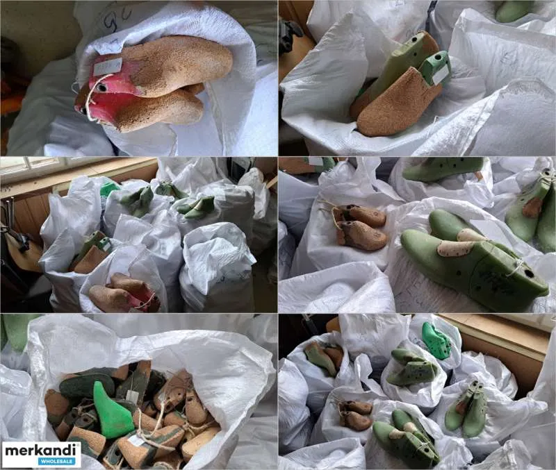 Miles de maderas usadas para zapatería a la venta (6 euros/par).