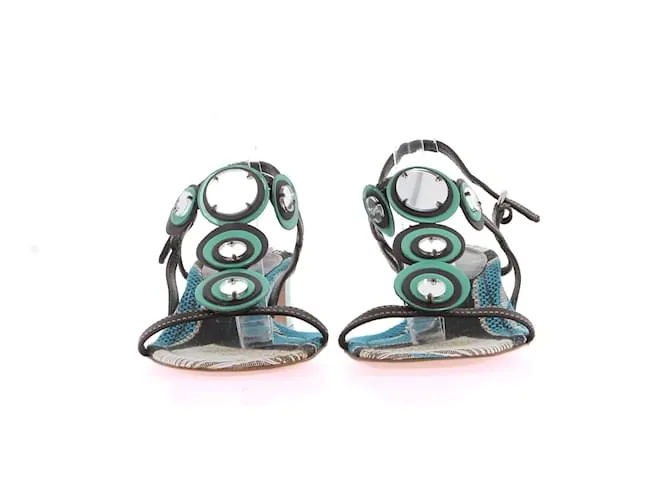 MIU MIU Sandalias T.UE 37 Cuero Verde 