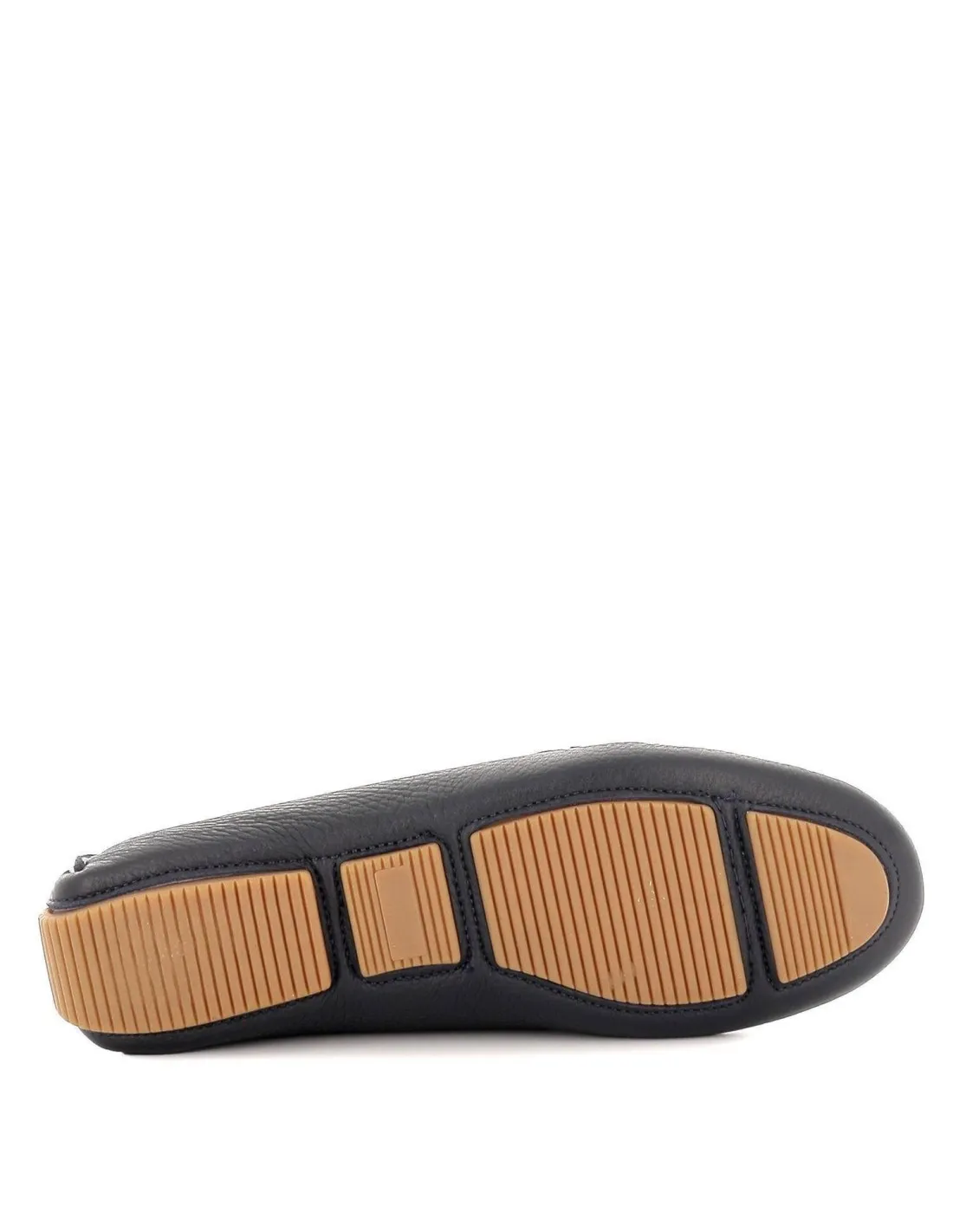 Mocasín conductor plano con suela de tacos de piel mujer azul Wave Shoes