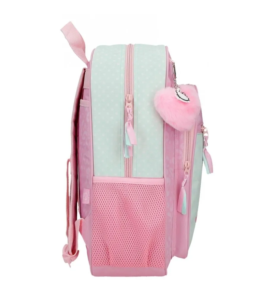 MOCHILA ESCOLAR HELLO KITTY PARIS TURQUESA 30X38X12CM