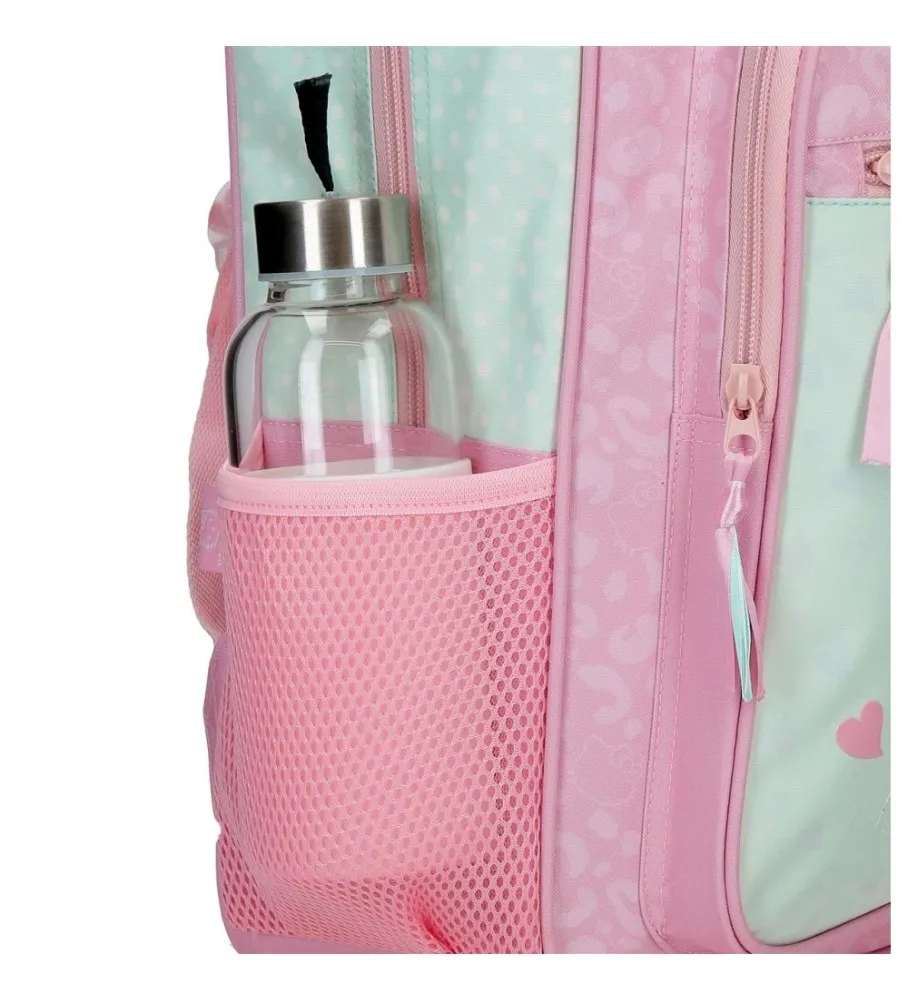 MOCHILA ESCOLAR HELLO KITTY PARIS TURQUESA 30X38X12CM